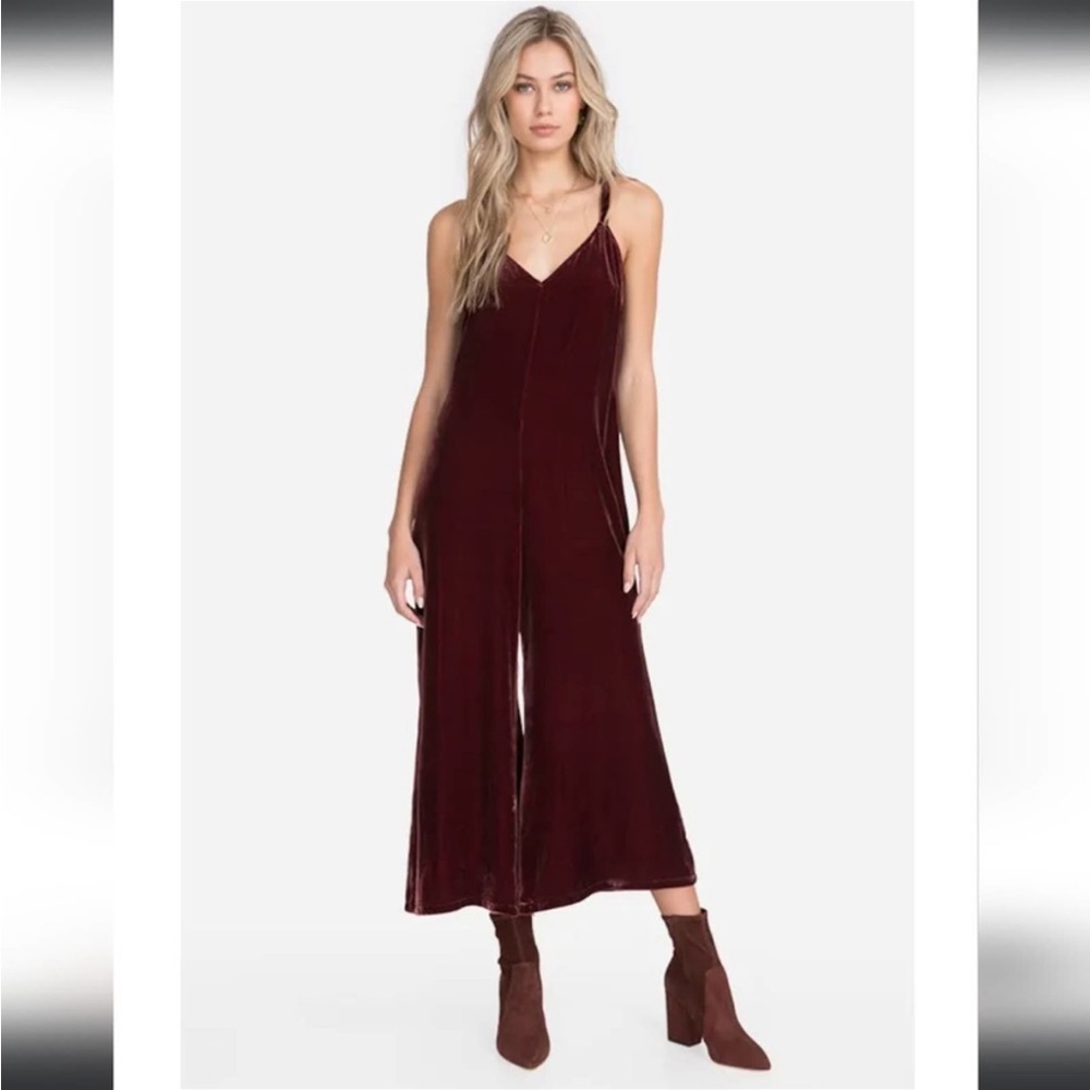 Johnny Was Tancredi A Love And Liberty Velvet Red Wine Jumpsuit